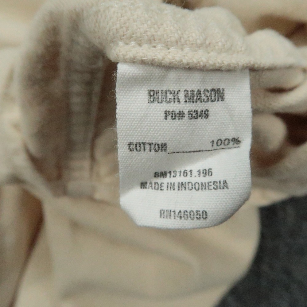 Buck Mason Shirt Mens Extra Large Beige Long Sleeve Flannel Two Pocket XL - Picture 5 of 10